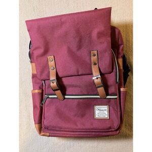 Mancio Laptop Business Backpack Maroon‎ With USB Charging Port for Travelling